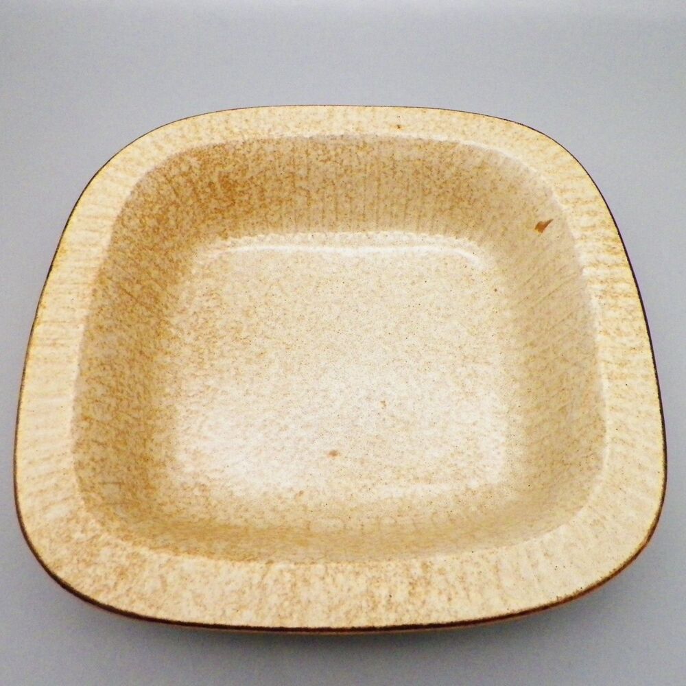 Vintage Pottery Craft Stoneware Square Casserole Dish #566 Mid Century Modern